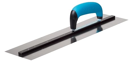 OX Tools Stainless Steel Concrete Finishing Trowel, 18-inch x 4.5-inch, Flexible Blade, Riveted Aluminum Shank, OX Grip Handle for Smooth Floors and Slabs