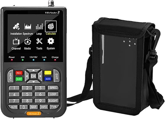 Satellite Finder, V8 Finder 2 Digital Satellite Finder DVB-S2X 1080P HD Receptor TV Signal Receiver Sat Decoder + Bag,for Adjusting Sat TV Dish(Finder 2 with Bag)
