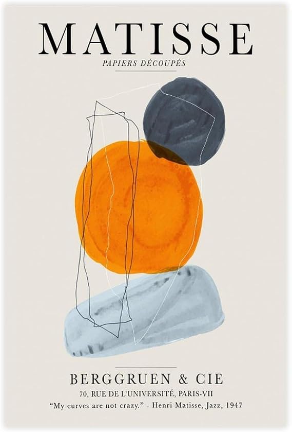 YFET Henri Matisse Abstract Shapes And Lines Vintage Poster Art Print Matisse Print Poster Berggruen And Cie Papiers Decoupes Unframe 12x18inch