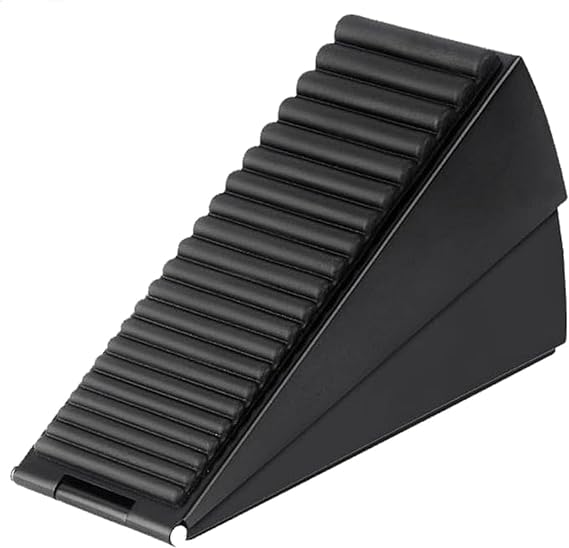Strongest Large Door Stopper, Heavy Duty Door Stop Wedge, Tall Door Stop for Door Bottoms, High Adjustable Spring Stainless Steel + Rubber, Black 1