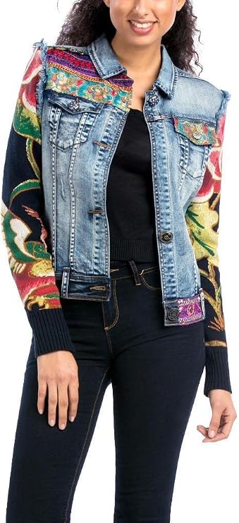 Desigual Women's Woven Jacket with Patchwork Design