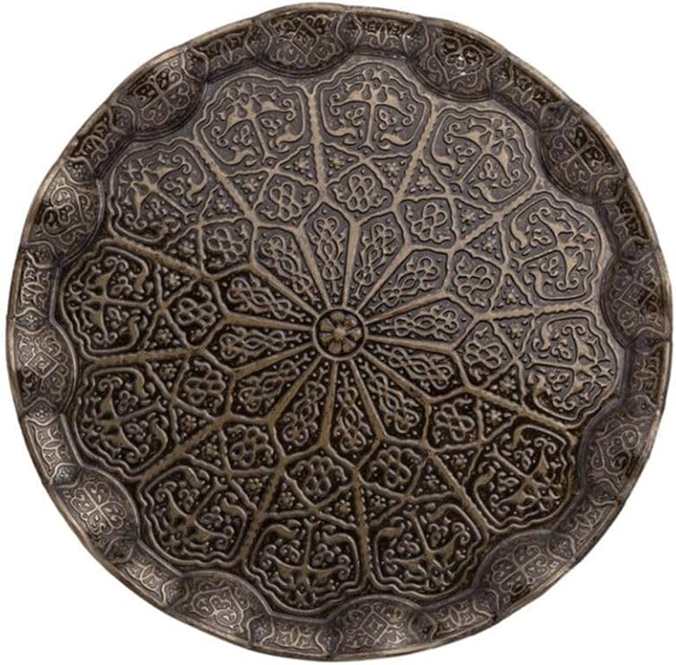 Bazaar 4 Motif Metal Round Tray for 6 Persons