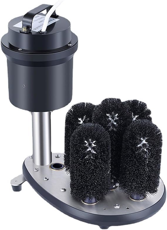 Electric Commercial Glass Washer,Bar Glass Brushes Bar Glass Washer with with Suction Base & 5 Cleaning Brush, 360 Degree Cleaning and Overheat Protection Function