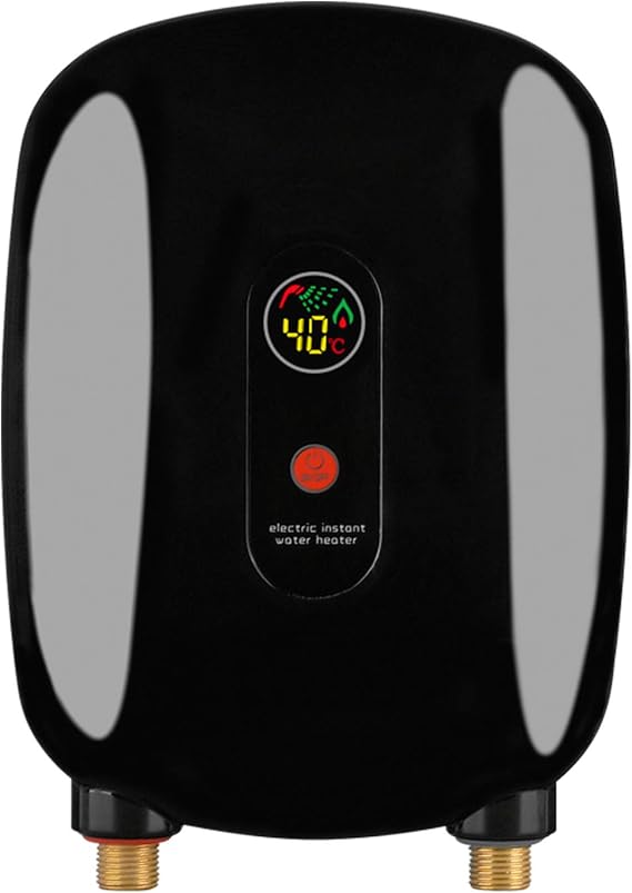 Tankless Water Heater Electric, 3KW 110V Instant Water Heater, Mini Water Heater, Low Water Pressure Start, Shower Tankless For Kitchen Tableware Bathroom Bathtub Rv (Black)