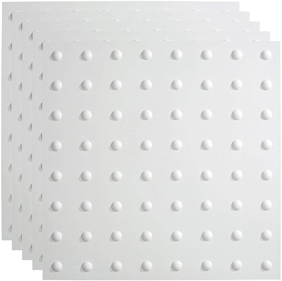 FASADE Dome Decorative Vinyl 2ft x 2ft Lay in Ceiling Panel in Matte White (5 Pack)
