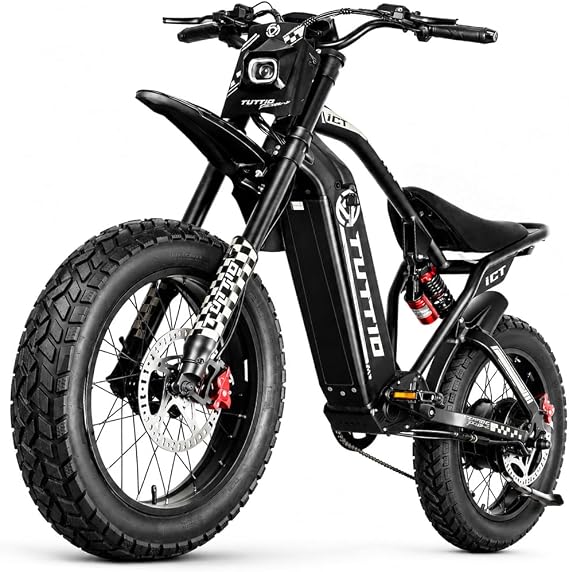 Tuttio ICT 2.0 60V 25AH Electric Bike with Pedals 75 Miles Ebike for Adults