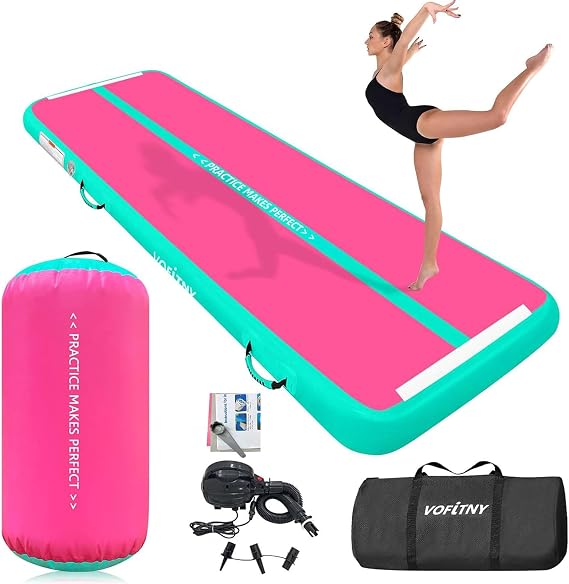 VOFiTNY Gymnastics Air Tumble Track Tumbling Track, Inflatable Gymnastics Training Mat with Electric Pump, Tumble Track for Home and Gym Use