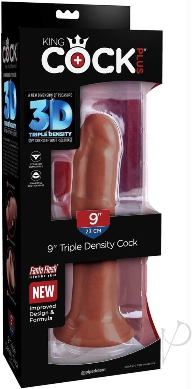 King Cock Plus 8 Triple Density Cock - Brown