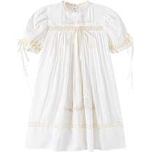 Girl Dress, Embroidered Floral Heirloom, Lace Crew Collar, Puff Sleeve, Cotton Kids Casual Clothing