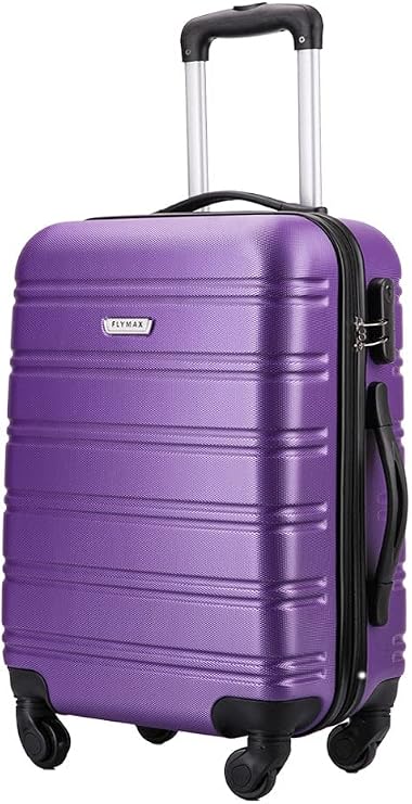 Flymax 55x35x20 Cabin Case Super Lightweight Abs Hard Shell Travel Carry on Board Cabin Bag Approved Hand Luggage with 4 Wheels Fits Easyjet, Ryanair, British Airways & Jet 2 56x45x25