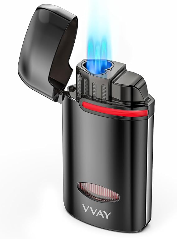 VVAY Jet Lighter, 3 Flame - Butane Refillable (Butane Gas Not Included)