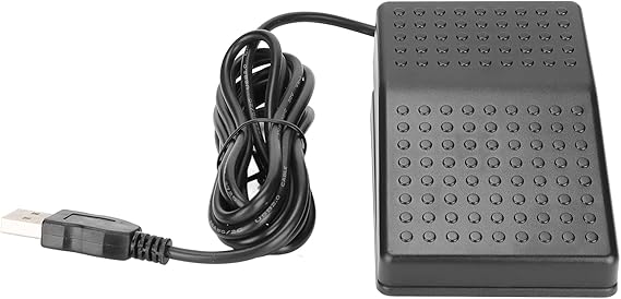 USB Foot Switch, Pedal Customized Programmable Keyboard, Single Pedal Control Custom Program PC Computer Keyboard, Single Foot Switch Pedal with USB A Interface for PC Video Games