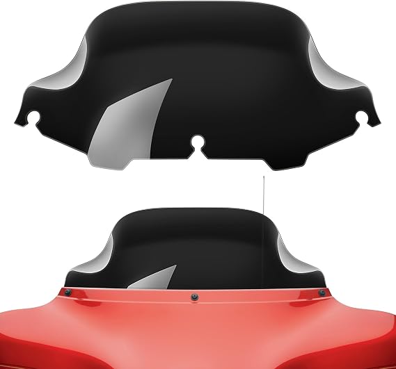 Amazicha Black 8" Wave Windshield Windscreen Compatible for 1996-2013 Harley Davidson Touring Street Glide/ Electra Glide/ Tri Glide FLHT FLHX FLHTK FLHTC FLHTCU