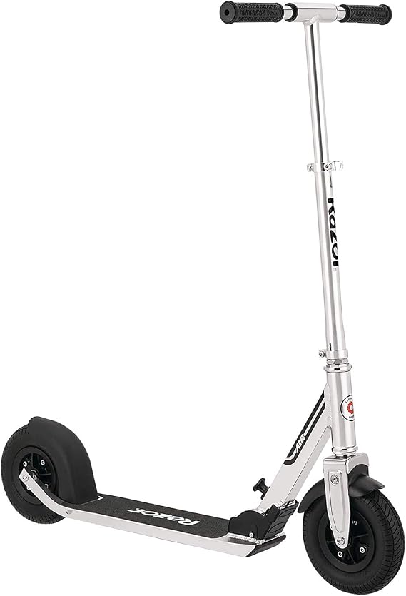 Razor A5 Air Kick Scooter for Kids Ages 8+ Extra-Long Deck, 8" Pneumatic Rubber Wheels, Foldable, Anti-Rattle Handlebars, for Riders up to 220 lbs