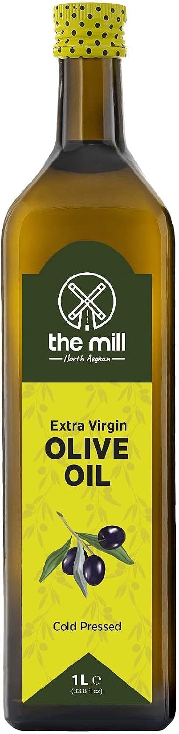 The Mill Extra Virgin Olive Oil 1 L - Cold Pressed - 100% Natural - Superior 3 Star Taste Award 202120222023 of International Taste Institute - Ideal for Salads & Meals - Max. Acidity 0.8