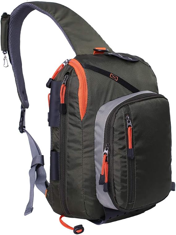 Kylebooker Fly Fishing Sling Pack Tackle Storage Shoulder Bag