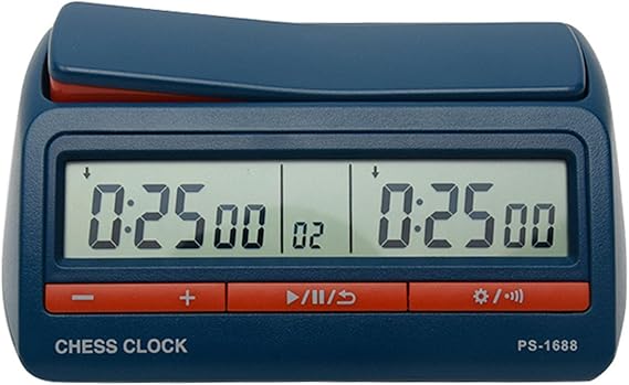 Chess Clock, Digital Chess Timer Portable Count Down Game Timer for Professional Chess Board Game(Blue)