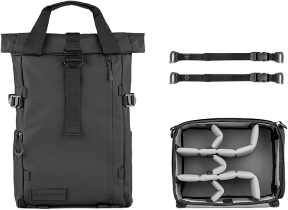 WANDRD PRVKE Rolltop 21L V4 Photography Bundle Expandable Travel Camera Backpack with Essential Camera Cube and Laptop Sleeve