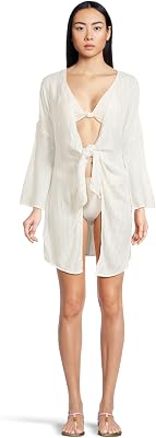 BECCA womens Tie Front Tunic, Casual, Beach Cover Ups for Women