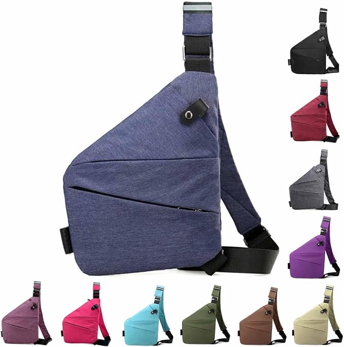 New Anti Theft Travel Bag,Cross Body Slim Sling Bag,Purse Bags,Multi Pocket Anti-Theft Safe Bag for Women Men