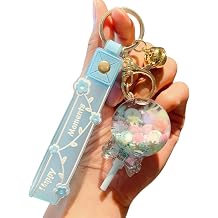 HSYHERE Girls Women Creative Beautiful Floating Candy Lollipop shaple Bottle Keychain Keyrings Key Ring
