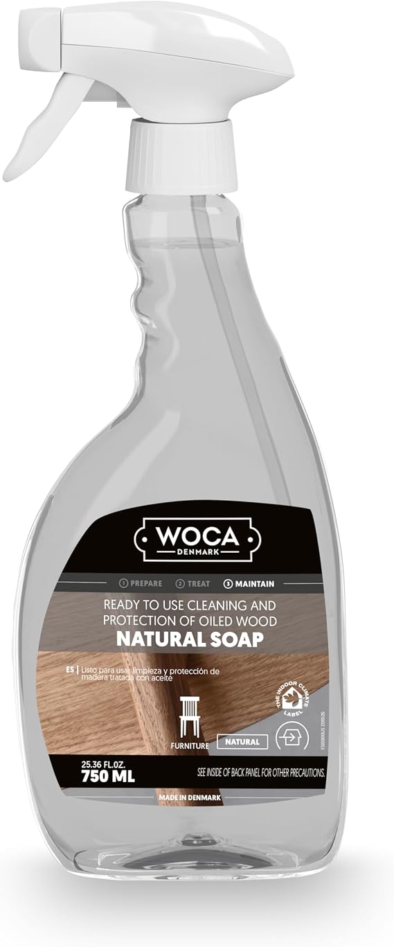 WOCA Natural Soap Spray, Hardwood Floor Cleaner, 25.4 fl oz (750 ml)