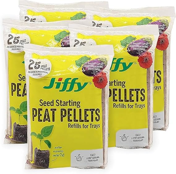 Jiffy Plant Starter Pellets - Peat Pellets Refill - 42mm, 5 Pack, Peat