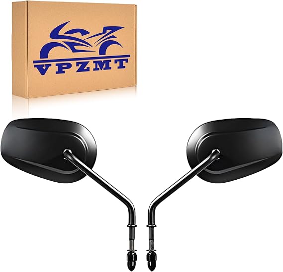 Black 8mm Teardrop Rearview Mirrors for 1982-2025 Harley Davidson Sportster XL883 1200, Road king Road glide Street glide Tri glide Freewheeler Street XG500 XG750 Softail Dyna Street Bob (Black)