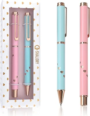 SHALORY Cute Ballpoint Pen & Roller Ball Pen Christmas Gifts Thanksgiving Gifts Box Black Ink Metal Pens for SchoolOffice Supplies for Girl Birthday Gifts Girlfriend Couples Mom Lady Boss