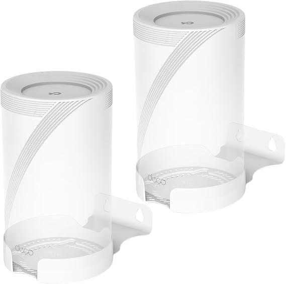 Stander Compatible with TP Link Deco BE75 / BE85 / BE95 Mesh WiFi 7 System - Simple and Robust Wall Mount Stand Mount TP Link Deco BE75 / BE85 / BE95 Holder with Cable Management (White, 2 Pieces)