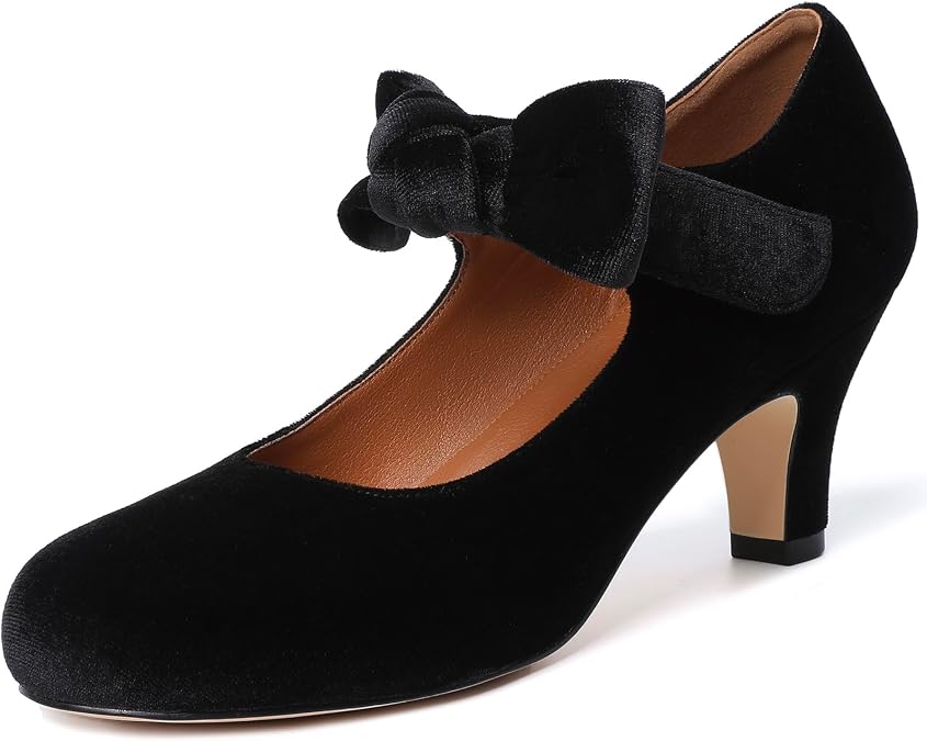 Mostrin Fashion Vintage Womens Small Bowtie Platform Pumps Ladies Sexy High Heeled Shoes