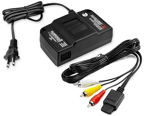 PUKOKAL N64 Power Supply & AV Cable Set