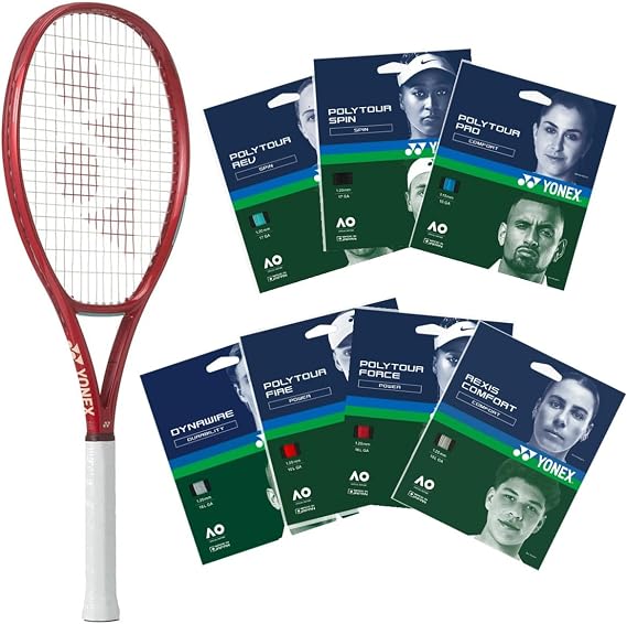 Yonex VCore 100L 8th Gen Ruby Red Tennis Racquet Custom Strung with Your Choice of String