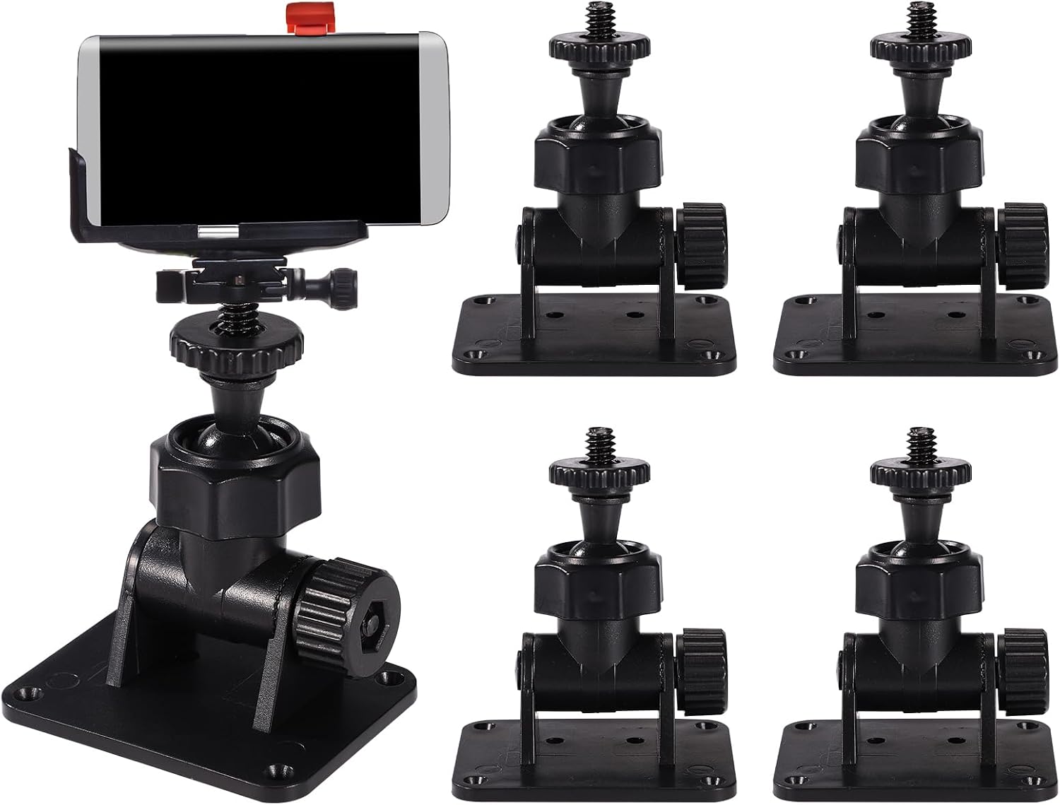 Lyreh 4pcs Base Station Wall Mount Bracket for HTC Vive/Valve Index/Vive Pro, 1/4" Thread Screw Universal Self-Adhesive Wall Mount Mini Stand Support Accessories for Oculus Rift Sensors