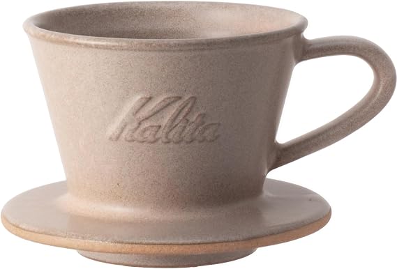 Carita Kalita Coffee Dripper Mino Ware High Heat Retention Pottery 1 to 2 Person DACHI & KalitaMI 155 Sand Brown #01103 Wave Series Made in Japan Drip Equipment for 1 or 2 People 1 Cup