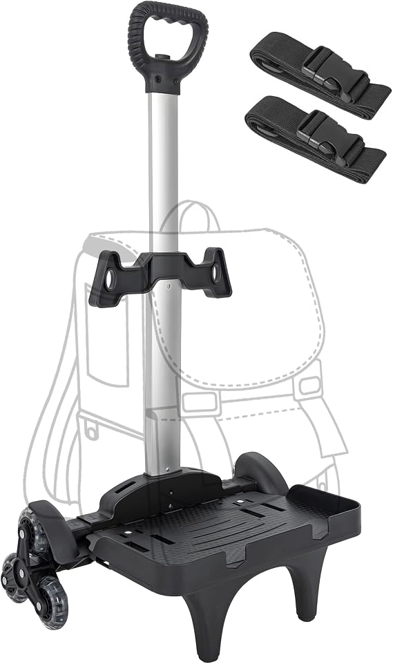 Backpack Trolley with Edge Guard, 6-Wheels Rolling Dolly Cart for Backpack