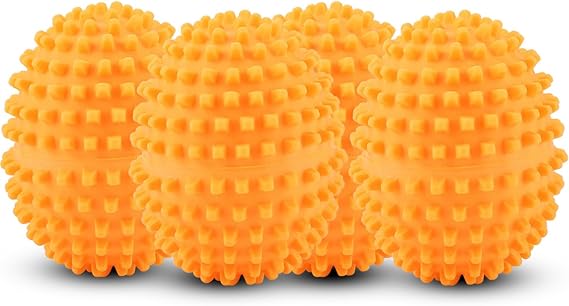 EBTOOLS Dryer, 4PcsSet Orange Reusable Dryer Balls Washing Laundry Drying for Home Clothes