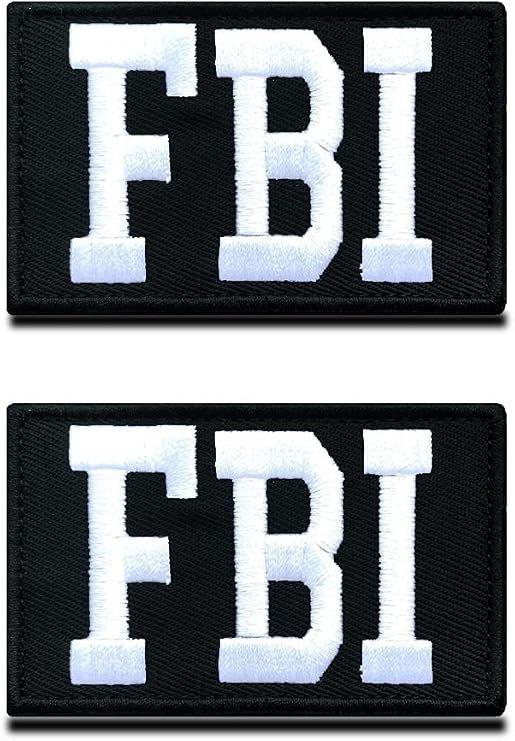 2 Pcs Tactical Military Patch of F.B.I Special Police Hook and Loop Fully Embroidered Moral Tags Emblem Patches for Attach to Caps Backpack Uniform Clothes Dog Vest Harness
