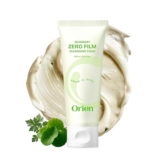 Orien Mugwort Zero Film Cleansing Foam 5.07 fl.oz, 150ml Daily Makeup Blackhead Removal No pore clogging Korean skincare double cleansing