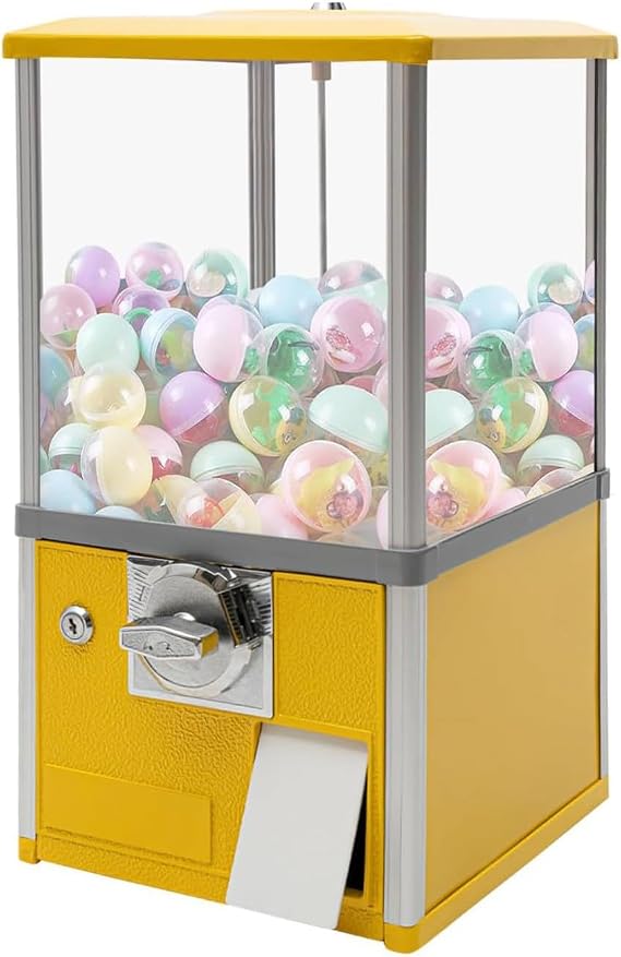 Gashapon Machine, Children'S Chewing Gum Machine, Small Candy Vending Machine, Gashapon Machine, Candy Machine Dispenser,Yellow