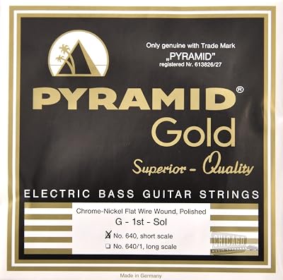 Pyramid Gold Flatwound Short Scale Bass Guitar Strings 40-100