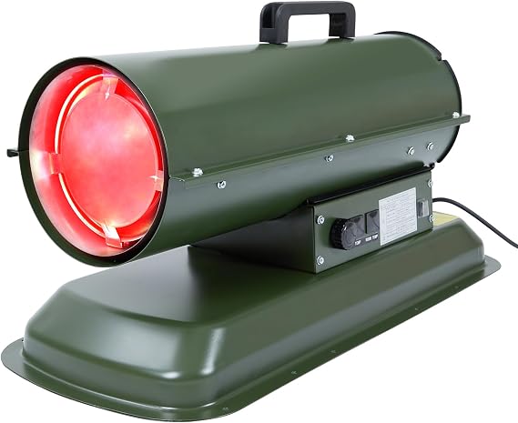 Towallmark 80,000 BTU Forced Air Diesel Heater & Kerosene Heater, Torpedo Space Heater with Thermostat Temperature Control, Portable for Outside, Jobsite, Garage and Construction Sites