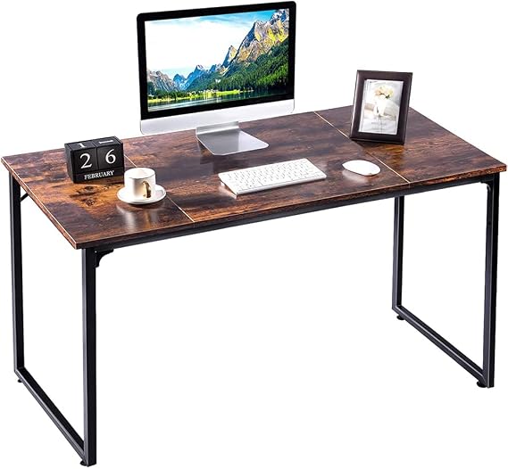 Computer Desk, Office Desk for Home Working, Modern Simple Style PC Desk Study Table Writing Workstation with Splice Board, Vintage 120x60x75CM
