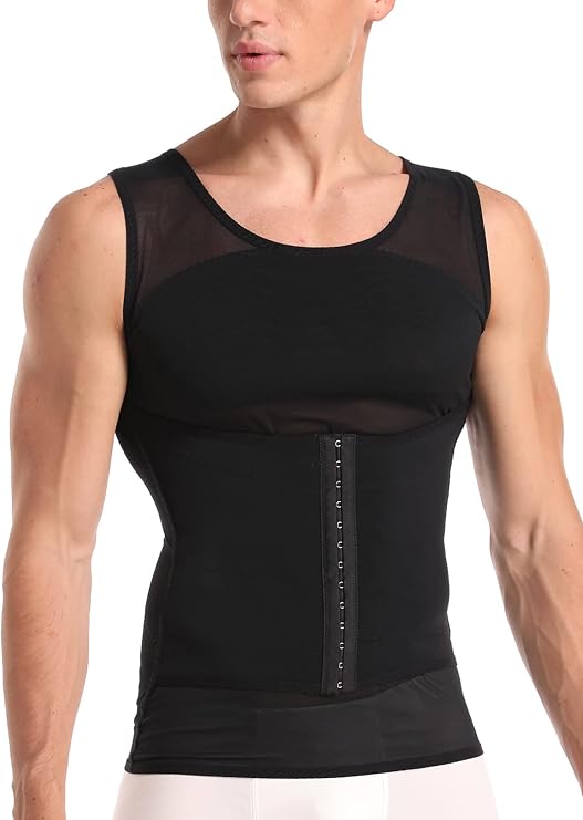 Slimming Vest Tops Men Tummy Control Body Shaper Sleeveless Chest Gynecomastia Compression T Shirts Waist Trainer Belt Shapewear Tank Top