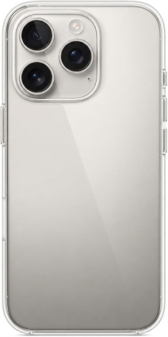 Coverzone iPhone 15 İle Uyumlu / 15 Plus / 15 Pro / 15 Pro Max serileri ile uyumlu Kılıf Süper Şeffaf ve pürüzsüz yüzeyli Silikon Kapak Şeffaf (İphone 15 pro max)