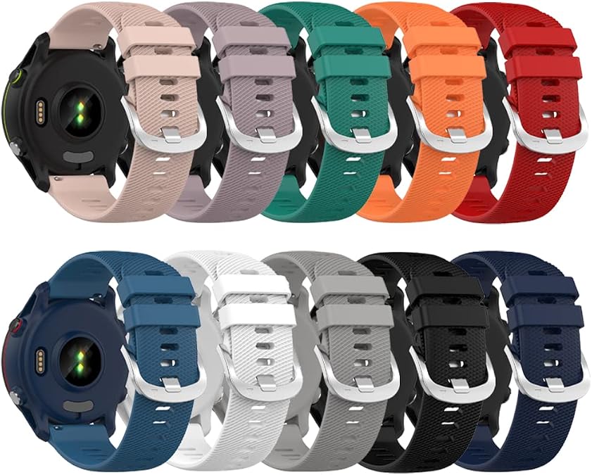 Compatible for Garmin Forerunner 255S/265S, 18mm Width Quick Released Soft Silicone Replacement WatchBand Strap Wristband for Garmin Forerunner 255S/Forerunner 265S/Vivoactive 4S/Vivomove 3S/Venu 3S/Venu 2S
