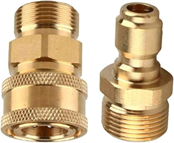MIZORLIE Pressure Washer Adapter Set,M22-15mm Male Thread Fitting, 3/8" Quick Connect kit,5000 PSI