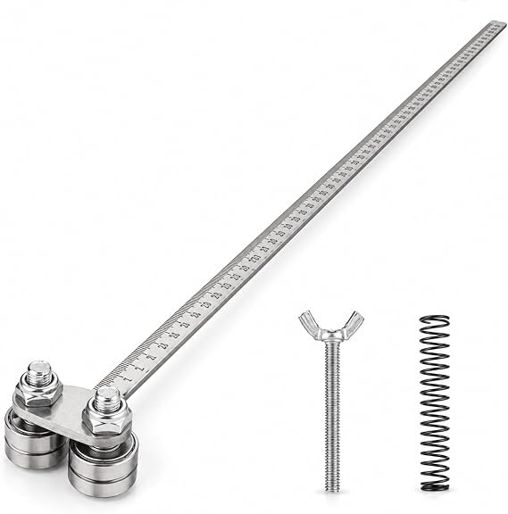 60cm Stainless Steel Circular Saw Guide Rail, Dual-Axis Circular Saws with Screws and Spring, Saw Accessory for Woodworking and Home Renovation, Saw Guide Rail for Precision Cutting