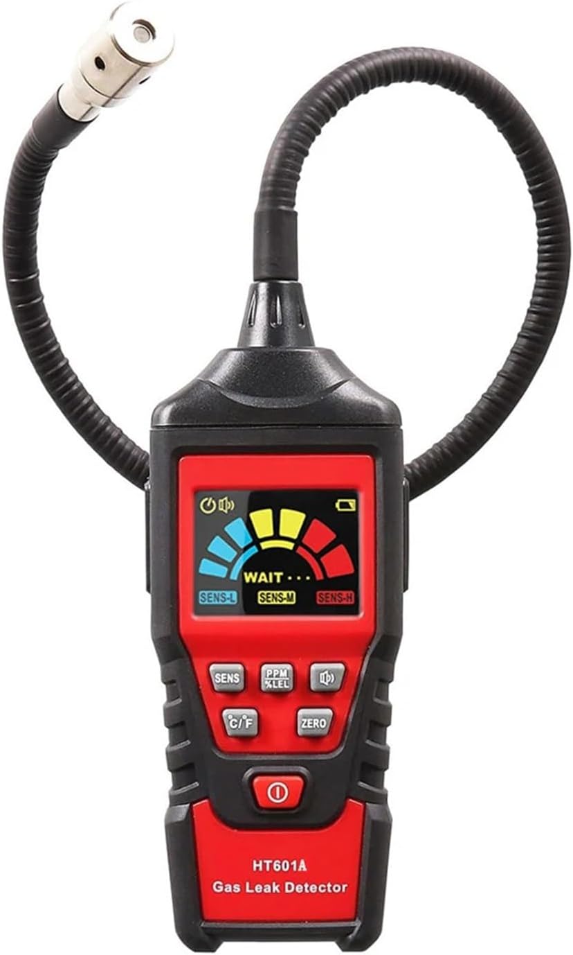 Air Quality Monitor, High Precision HT601A HT601B Gas Leak Detector 0-1000PPM Sound & Screen Alarm Combustible Flammable Natural Methane Gas Detector,MultifunctionalHT601A