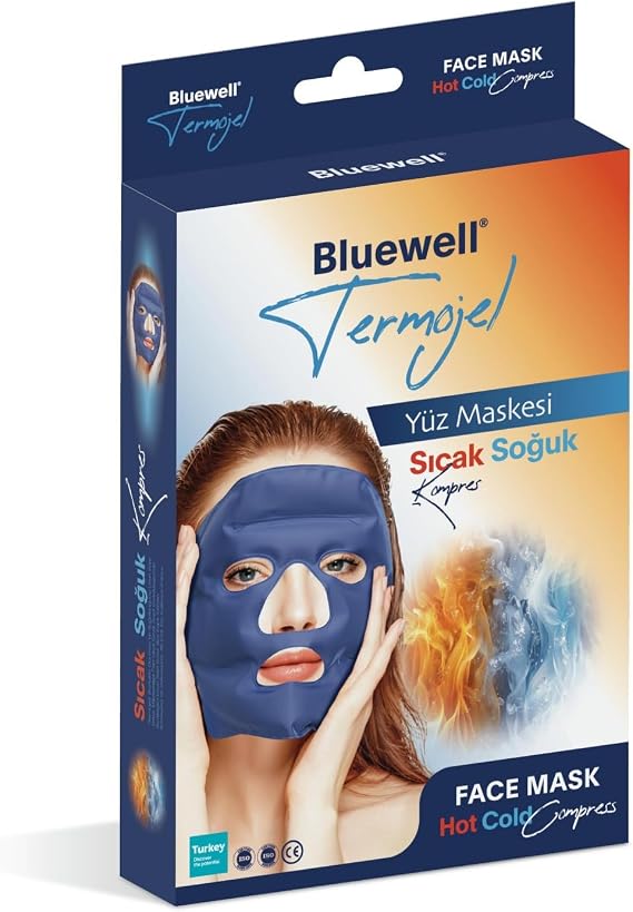 Bluewell ThermoGel Face Mask – Hot & Cold Compress, Gel Mask For Whole Face, Swelling, Reusable